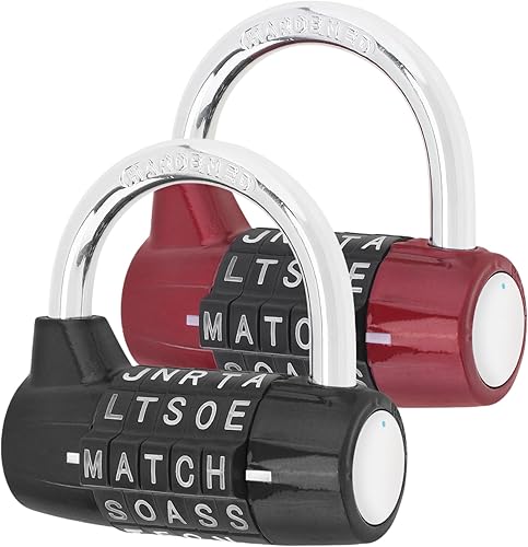 Miniatura 14 de Candado de seguridad para casillero de gimnasio, cerradura de palabra de 5 letras, cerradura de combinación para casillero de gimnasio escolar, Azul