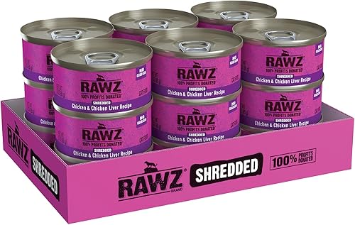 Miniatura 9 de Rawz Natural Premium - Alimento húmedo enlatado triturado para gatos, sin granos, hecho con ingredientes de carne reales, sin BPA ni encías, latas