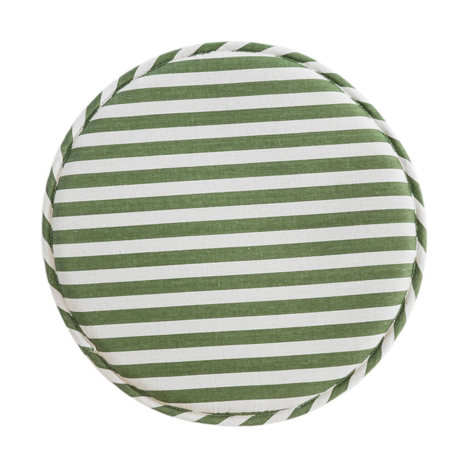 mophrati Non Slip Cushions Pad For High Stool Chairs Soft Round Chair Cushions Elevated Home Seat Cushion Guest Round Chair Pads Comfortable Soft Seat Cushion, green white, 33x2cm