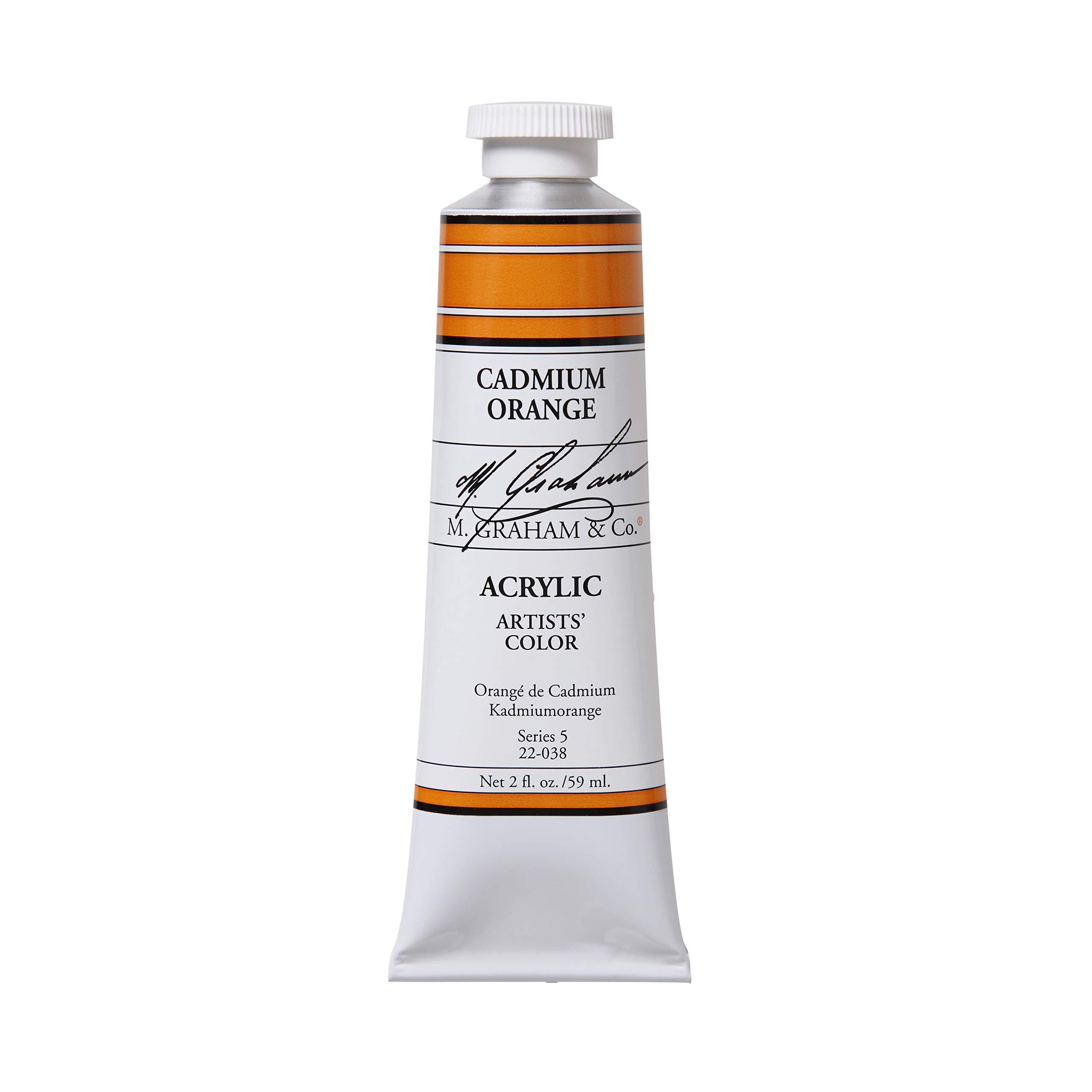 M. Graham 60ml Tube Acrylic Paint, Cadmium Orange