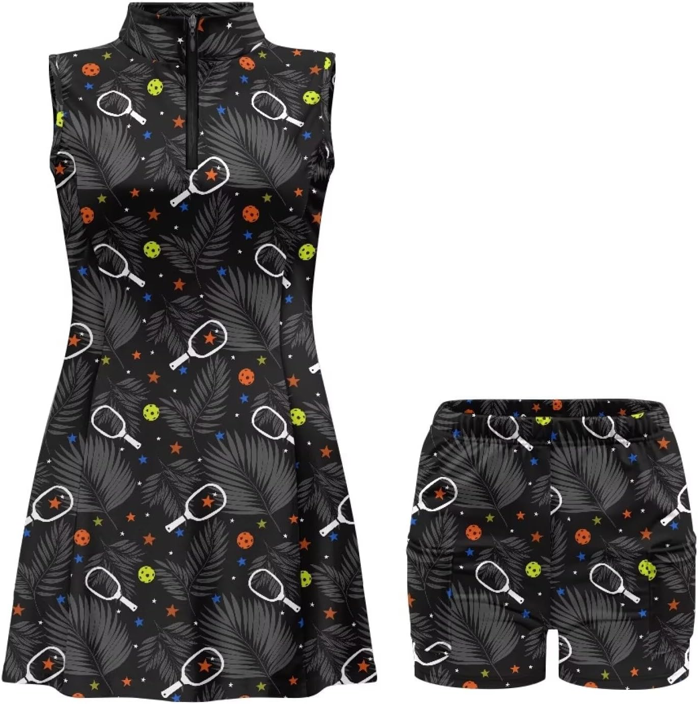 Tennis Dresses for Women, Sleeveless Workout Active Athletic Exercise Dresses Golf Dresses with Built in Shorts