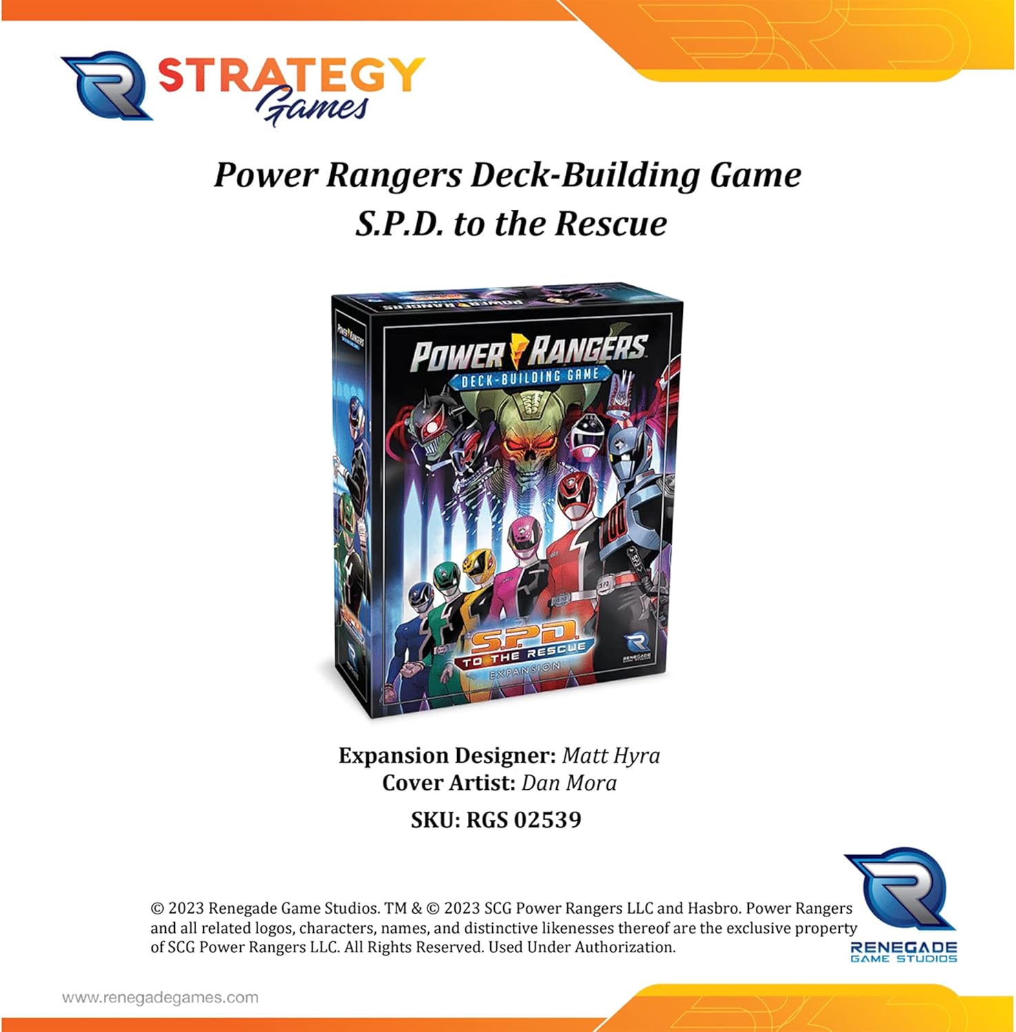 Renegade Game Studios Power Rangers Deck-Building Game S.P.D. Expansion, Stackable Cards Strategy, 2-4 Players, Ages 14+