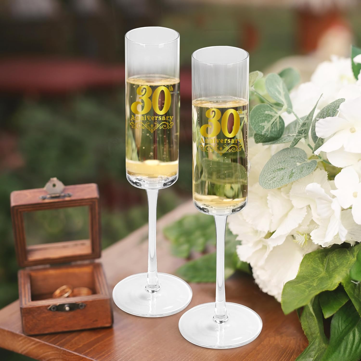 30th Wedding Anniversary for Couple, 30th Anniversary Champange Glasses for Parents, 30th Wedding Anniversary Champange Flute Gift for Grandparents, 30 Years of Anniversary Present