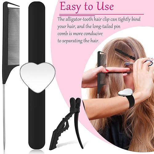 Miniatura 3 de 22 piezas magnéticas de costura para muñeca, herramientas de trenzado de pelo, pulsera de acero inoxidable, cola de rata, peine de cola de rata,