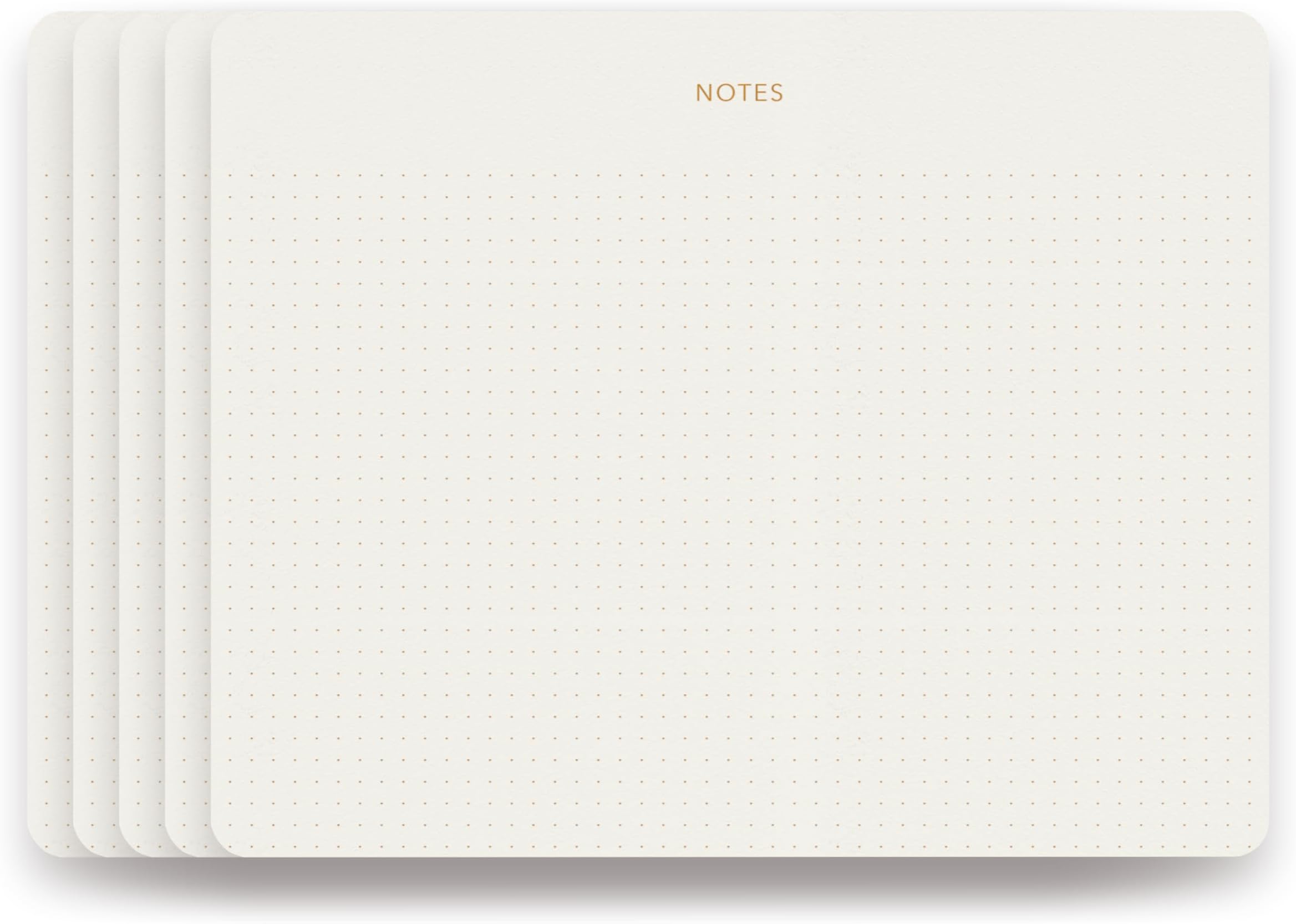 Pinesman - Mouse Pad Notepad for Professionals, Executive's Desk Note Pad, Minimalist, Gold Foiled, Dotted Layout, 5 Pack, 9.8" x 7.9”, Eco-friendly, FSC™ Certified