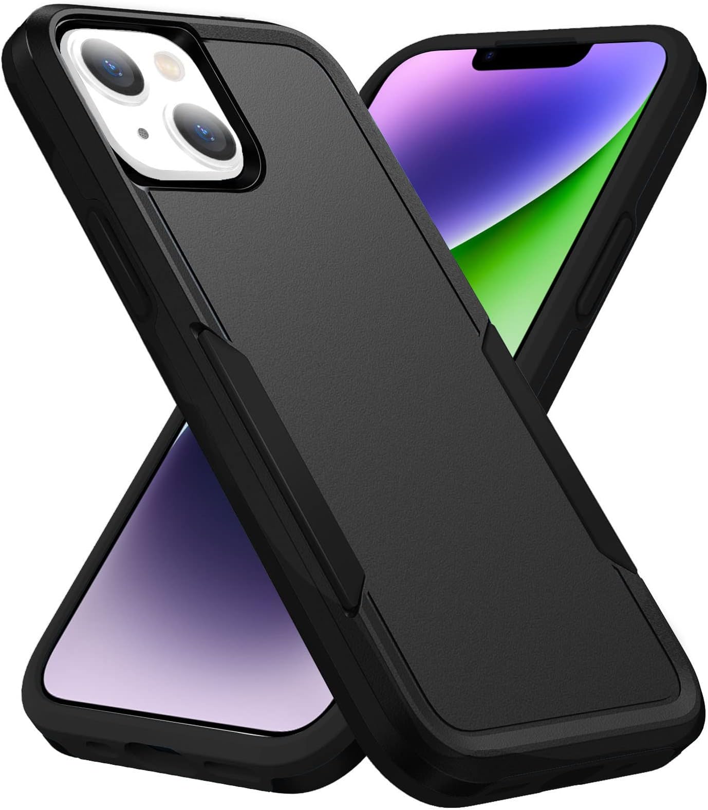 Compatible with iPhone 14 Plus Case, Heavy Duty Protection Shockproof Dropproof Dustproof Anti-Scratch Cover Protective Phone Case for 14 Plus-Black