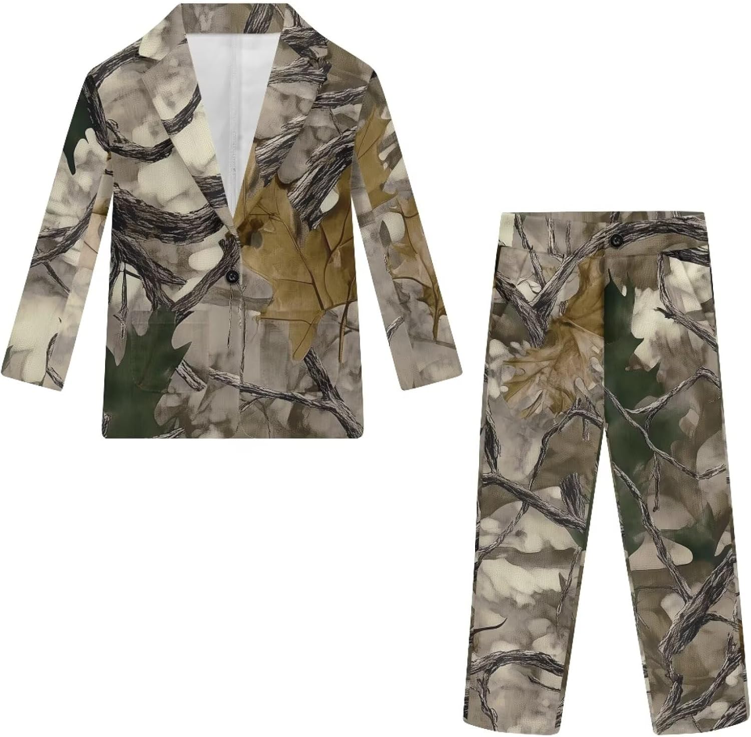 Camo Branches Boys' 2-Piece Suit Set Boys Dress Suit 6-12 Years