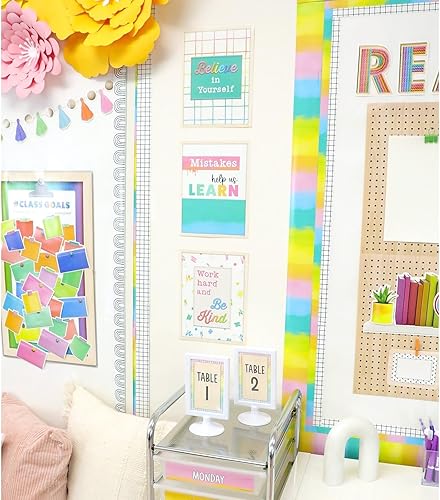 Miniatura 5 de Carson Dellosa We Belong - Pósteres de 12 piezas, arte de pared motivacional de 8.5 x 11 pulgadas con arco iris y afirmaciones positivas para tablón