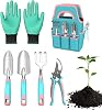 Garden Tool Set Plant Shovel Rake Gloves with Tree Shears Garden Set with Carry Bag for Outdoor Use Lawn Garden Patio Balcony Greenhouse and