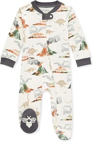 Burt's Bees Baby - Pijama de una pieza para bebé, niño, para dormir y jugar, algodón 100% orgánico, enterizo de una pieza con cremallera frontal