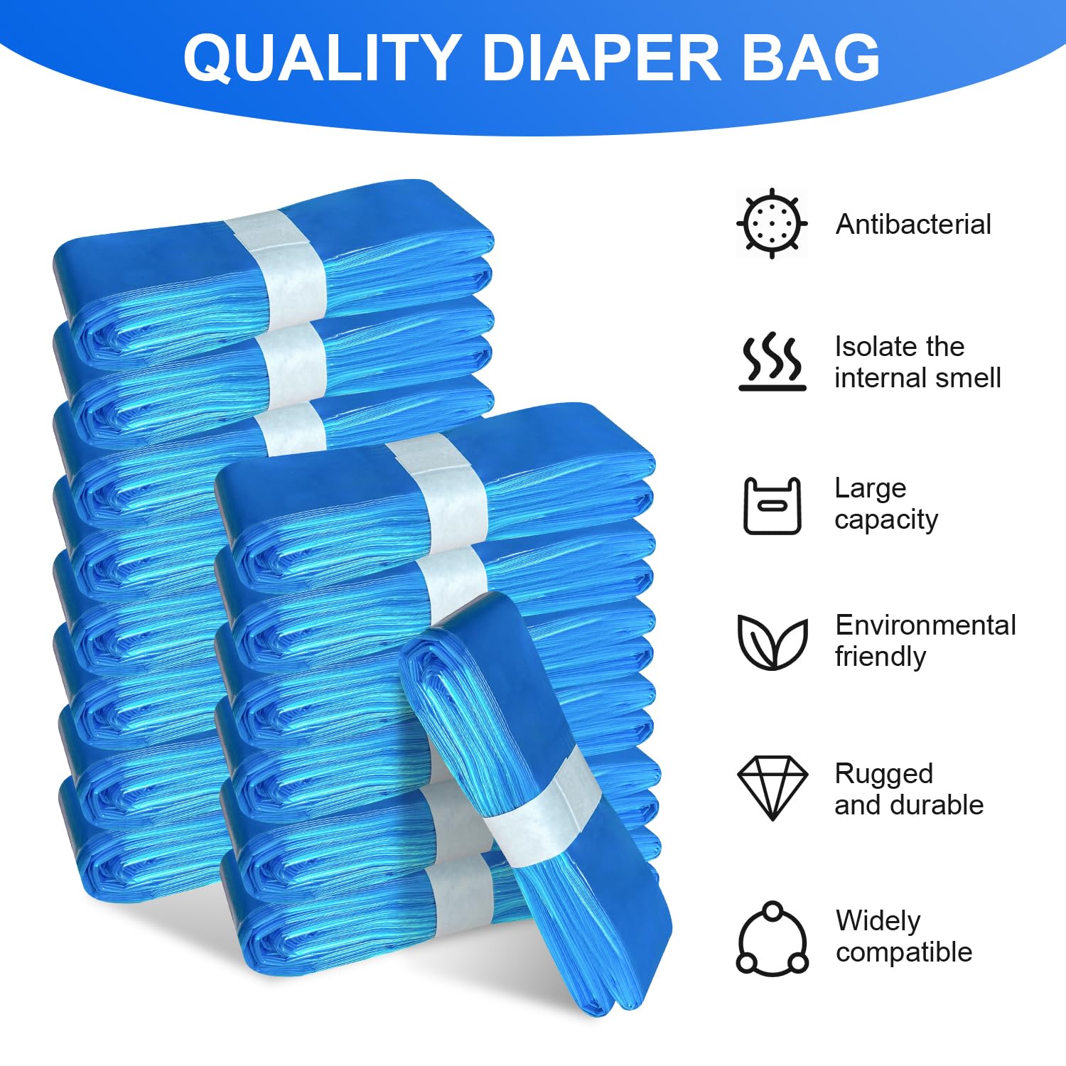 15 Piezas Recambios para Cubo Pañales, 4,5 M Recambio Papelera Pañales Resistente a Los Olores,Compatible con todas las bolsas de recarga para cubos de pañales para bebés