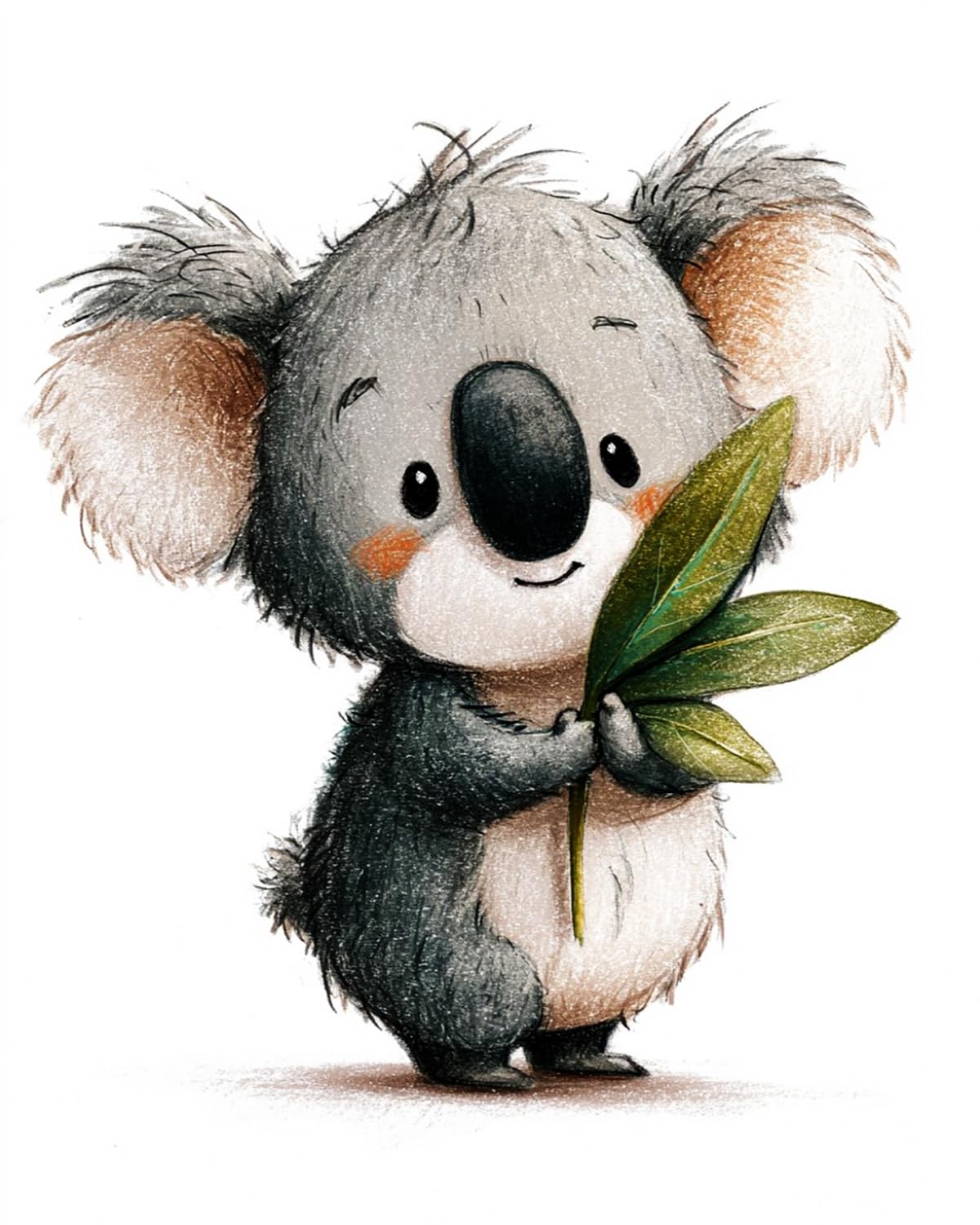Liubaishi Multicolour Paint By Numbers For Adults, Baby Koala With Leaves, 40X50 Cm Acrylic Canvas Kit