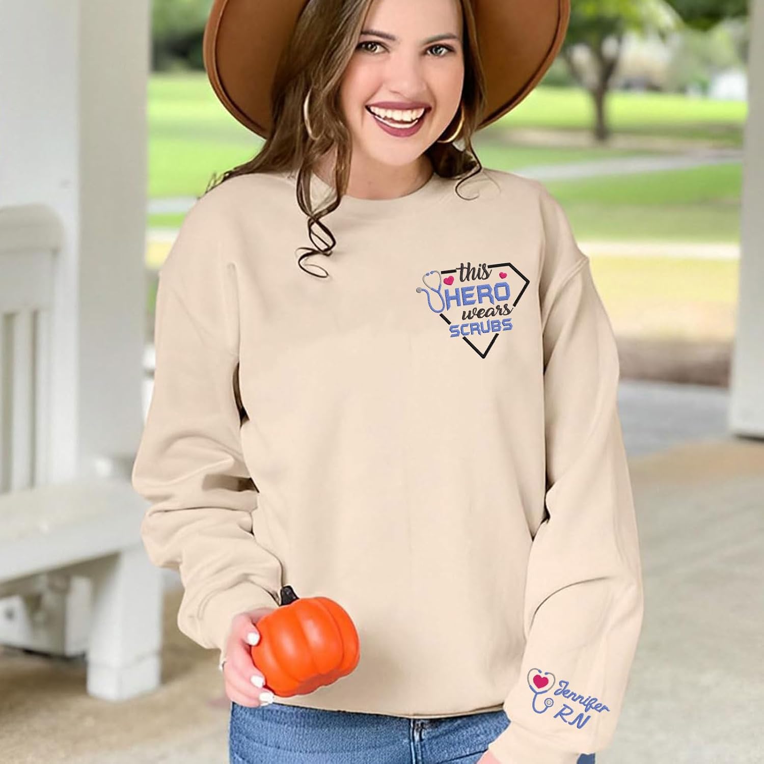 NAZENTI Personalized Nurse Quarter Zip Sweatshirt - Custom Nurse Registered Shirt for Women, Nurses Week Gifts 1 - Image 3