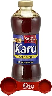 Karo Dark Corn Syrup, 16 Fluid Ounce Bottle, Gluten Free, with Karo Measuring Spoon