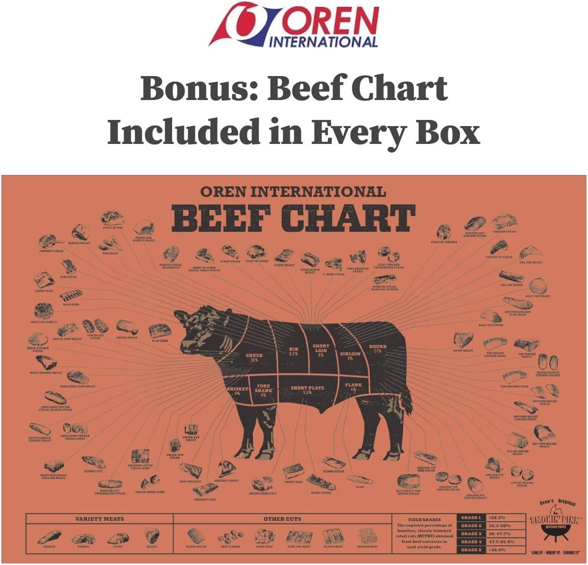 Smokin' Pink Kraft Butcher Paper Roll With Dispenser Box | 24" x 200' (400 Sq Ft) | Best Peach Wrapping Paper for Smoking Meat, Brisket, Crawfish Boil, or Table Runner | Unbleached Unwaxed Uncoated : Industrial & Scientific