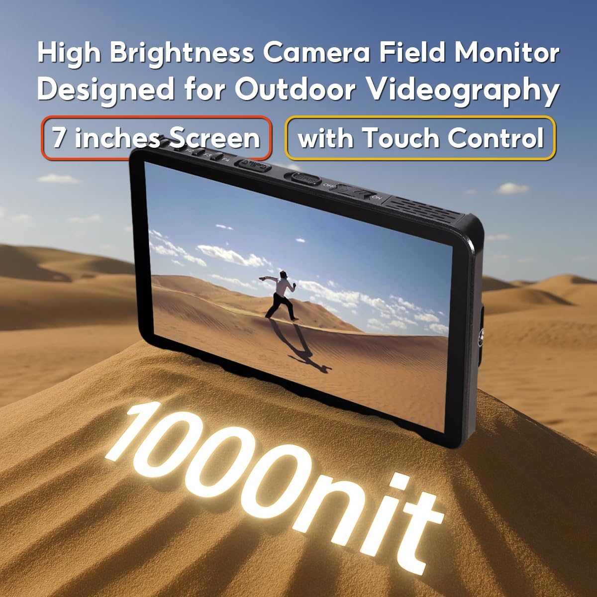 Portkeys LH7H Camera Monitor 7" 1000nit Touch Screen Field Monitor Freeze Frame FHD 1080P60 3D LUT ARR1 False Color for DSLR