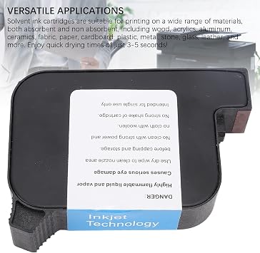 Quick Dry Solvent Ink Cartridge, 42ML Quick Dry Ink Cartridge, Fast Dry Ink Cartridge Replacement for 0.5inch/12.7mm Handheld Inkjet Printers