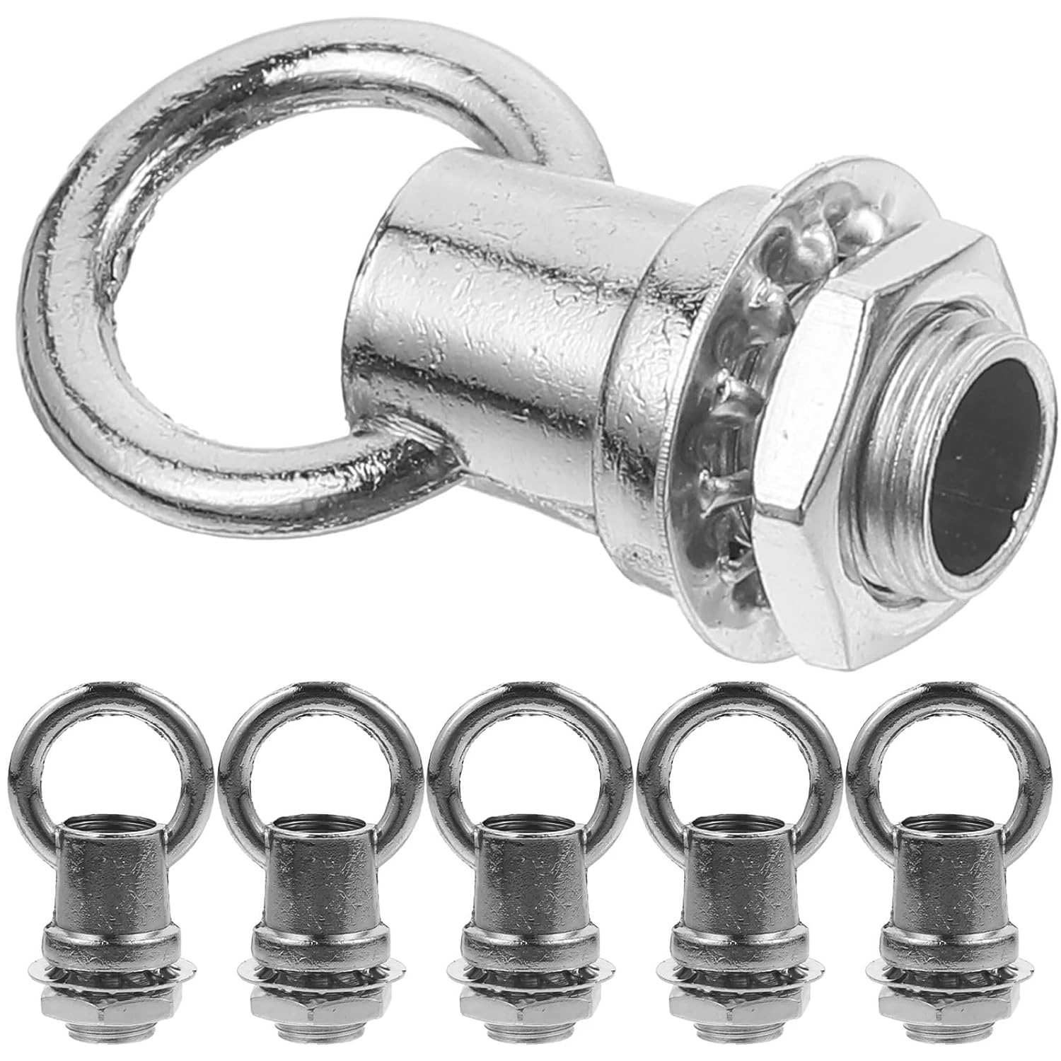 Eye Nut 30Pcs Threaded Hooks for Pendant Light Fixture Lamp Parts(Silver)