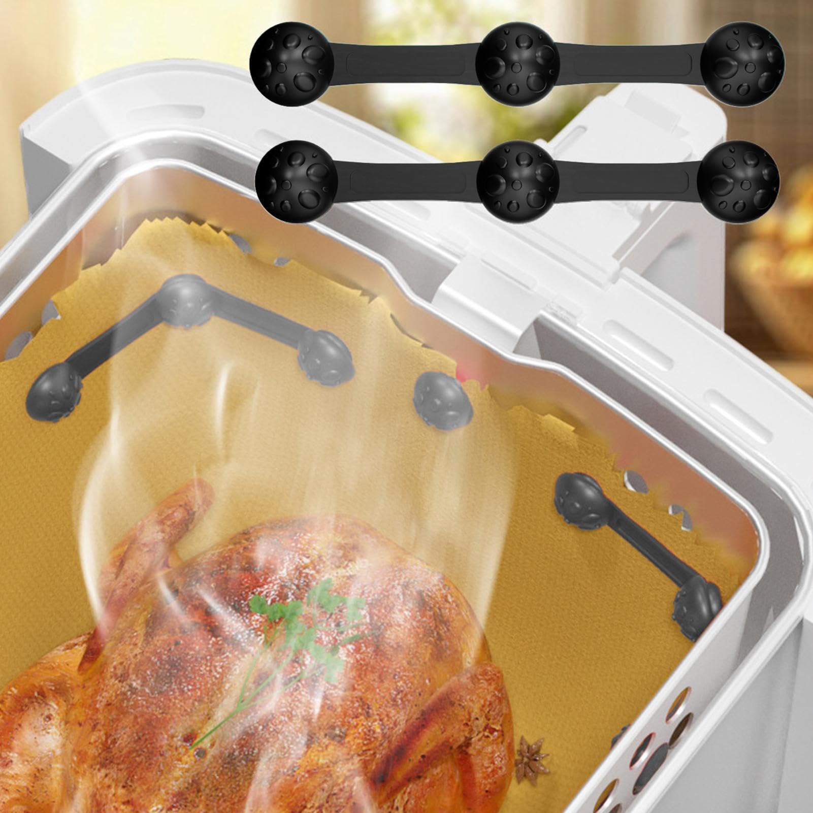 Imanes para Freidoras de Aire | Sujetador De Silicona para Cestillo De Freidora,Prevenir Quemados Cocina Libro Recetas Refrigerador Pizarra Puerta Aula Armario