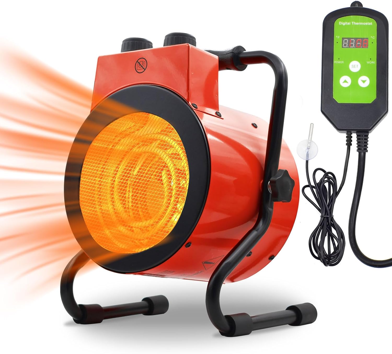 Electric Greenhouse Heater with Digital Thermostat for Grow