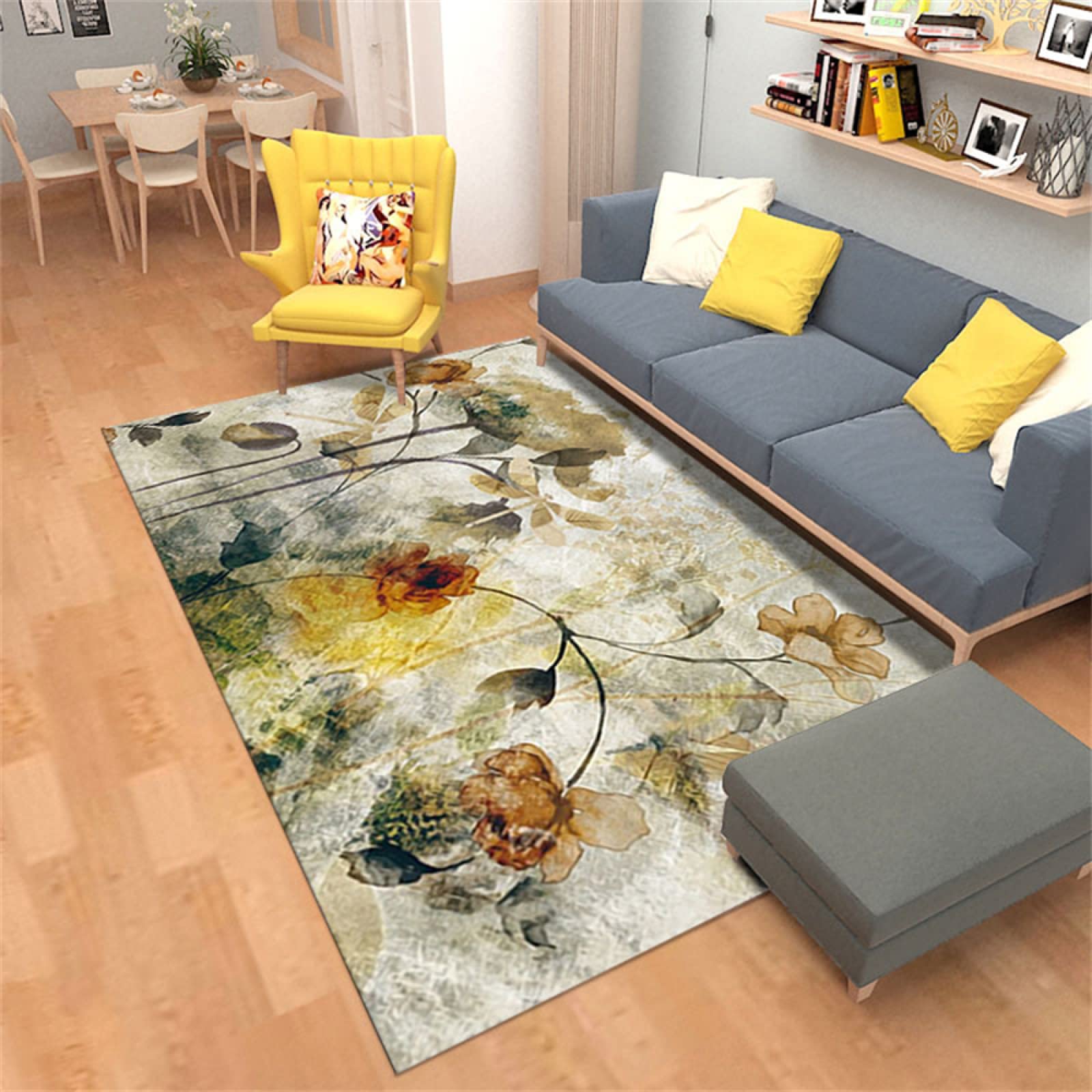 Tapis rond salon moderne et tapis extérieur balcon géométrique