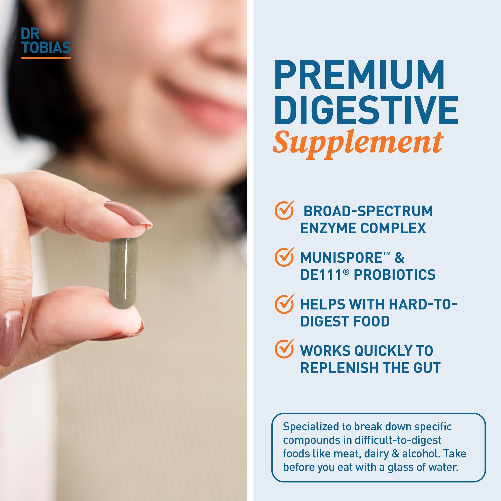 Dr. Tobias Digestive Enzymes + Prebiotics & Probiotics 60 Capsules — Amazon image 4