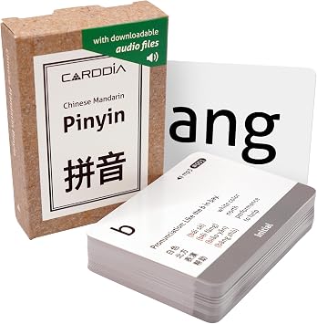CARDDIA | Chinese Mandarin Pinyin Flashcards | Audio MP3 | Comprehensive Learning Kit for Beginners and Enthusiasts | Durable & Portable