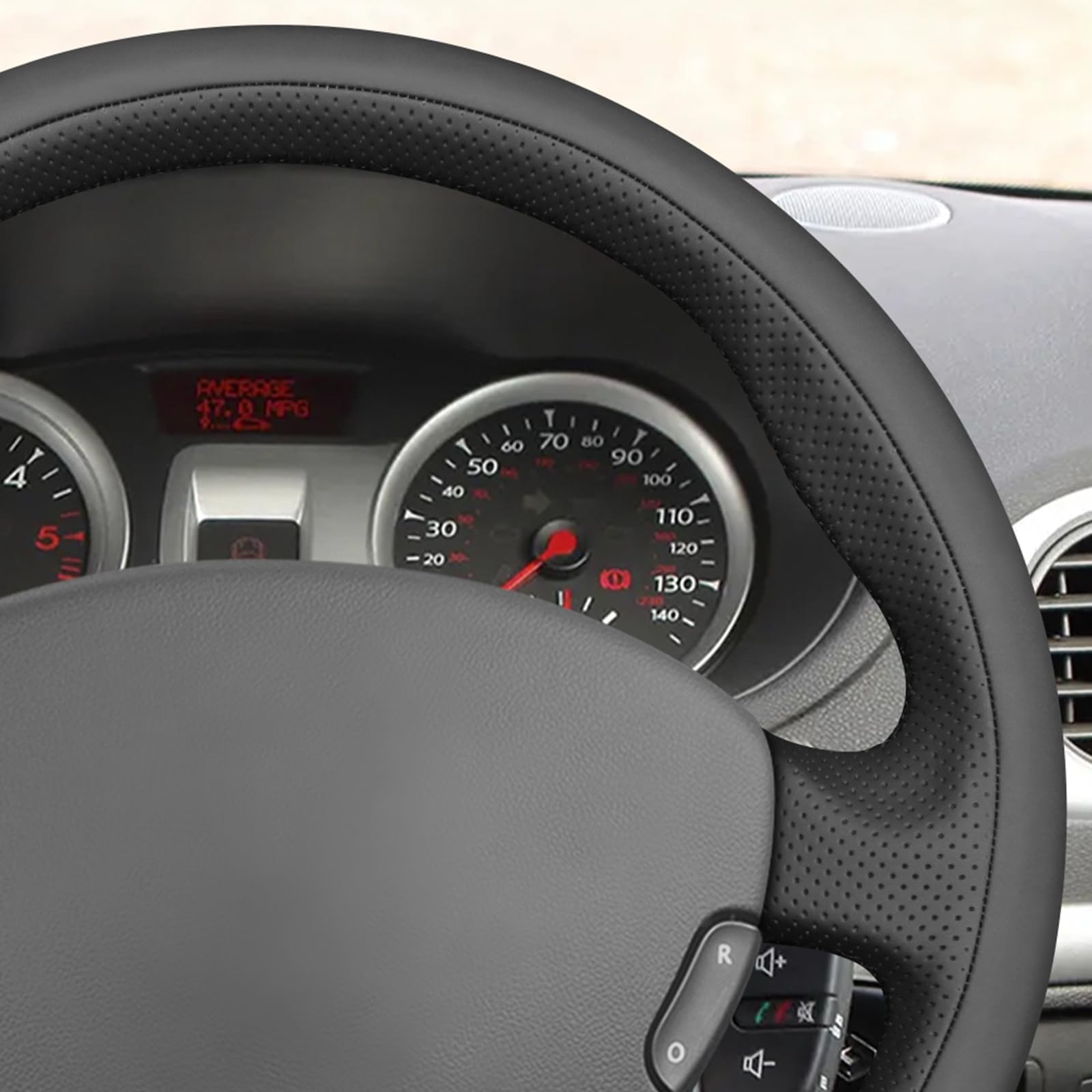 MEWANT Enveloppe de volant à coutures à faire soi-même style 3D pour Renault Clio 3 2005-2012 Accessoires de volant pour Renault Clio 3