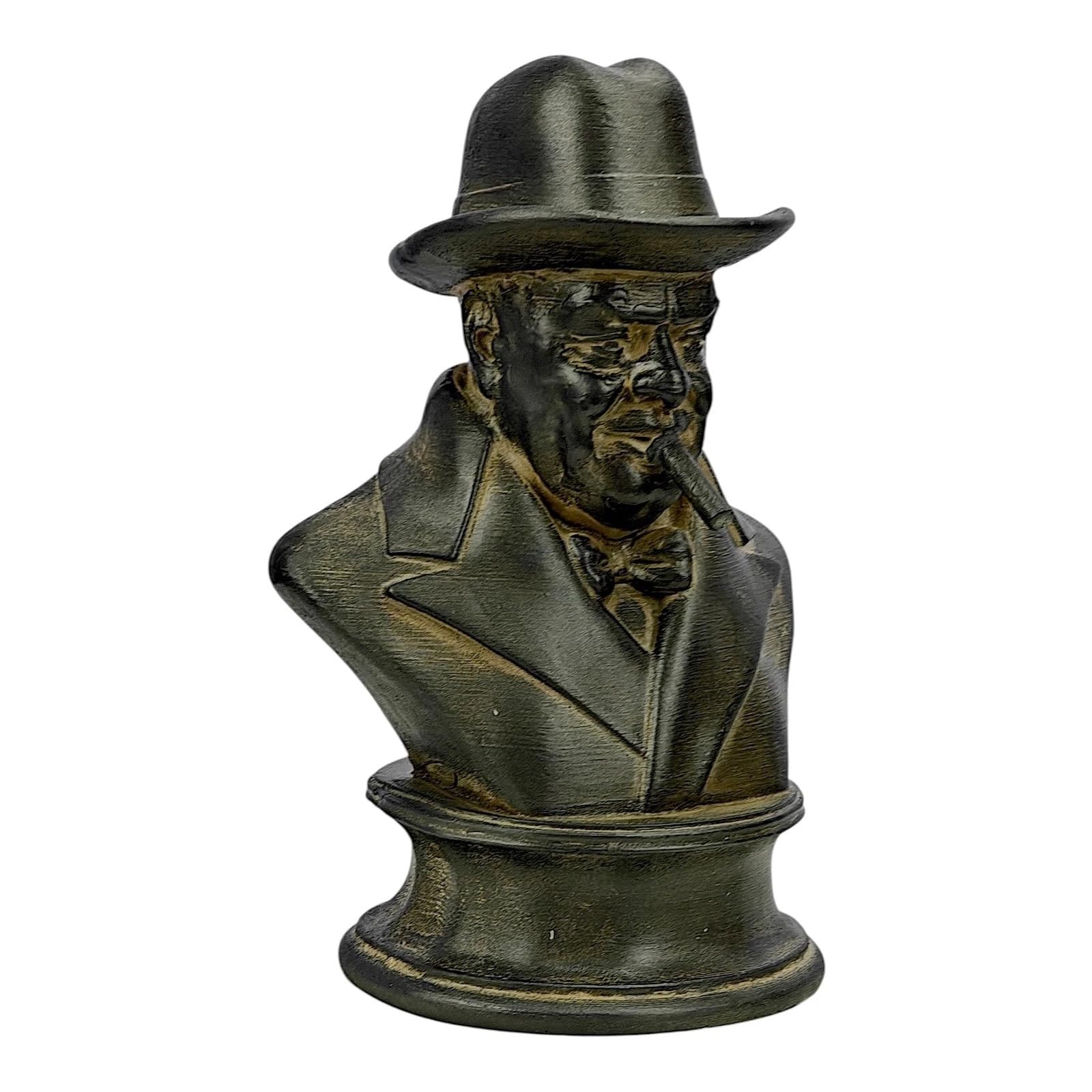 Winston Churchill popiersie statuetka brytyjskiego premiera cygaro rzeźba Moldano twardy tynk ręcznie wykonany w Grecji historyczna dekoracja 18 cm