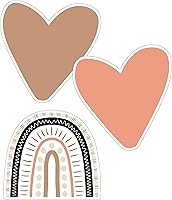 Vista 1 de Schoolgirl Style Simply Stylish - Recortes de 36 piezas con forma de corazón y arco iris bohemio, corazones bohemios y recortes de arco iris bohemio