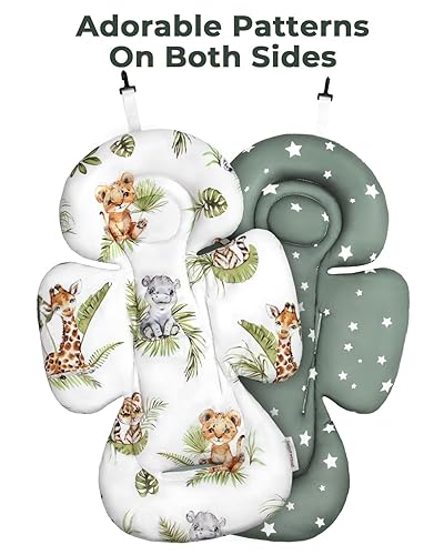 Miniatura 7 de Inserto infantil compatible con columpio Mamaroo de 4moms y asiento de coche infantil, incluye 3 bolas de repuesto, inserto reversible para columpio