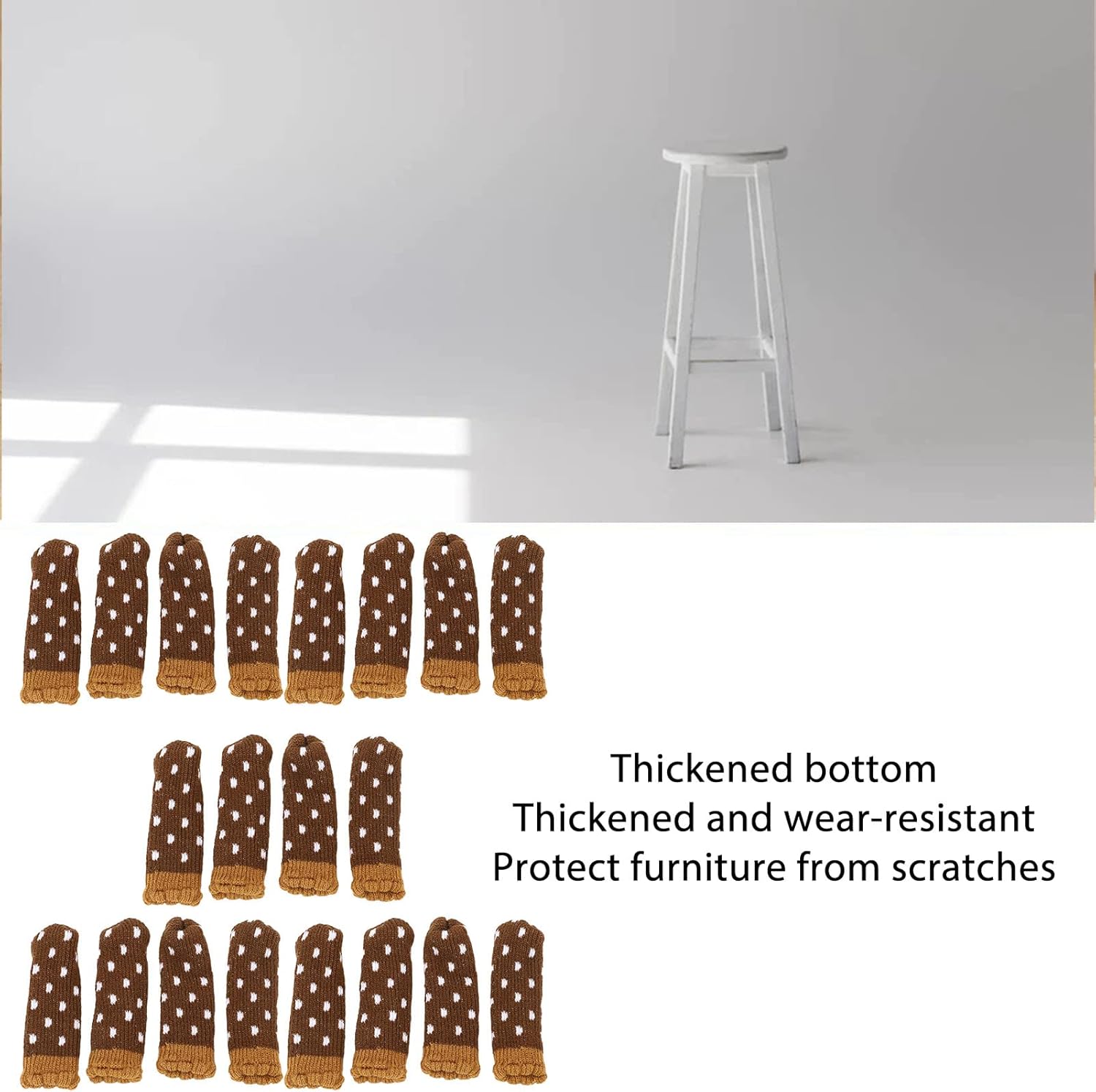 Chair Feet Protectors, 20PCS Elastic Binding Mouth Acrylic Fibers Table Leg Caps for Office (Jacquard Type 2)