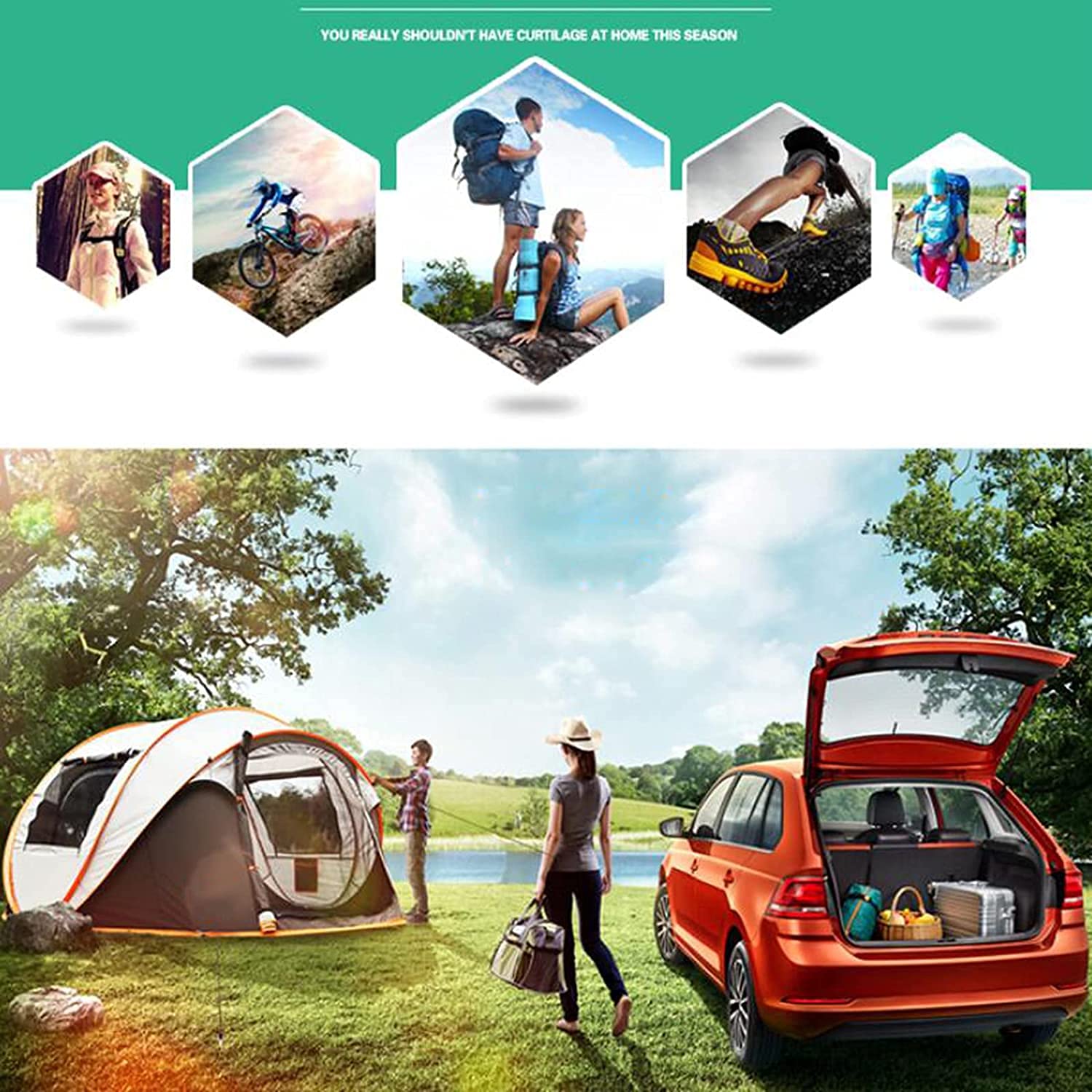 Namiot kempingowy, namiot kempingowy typu pop-up, 5-8 osób, automatyczny namiot kempingowy, szybko rozkładany namiot rodzinny z torbą transportową, łatwy w rozkładaniu, namiot kempingowy na zewnątrz