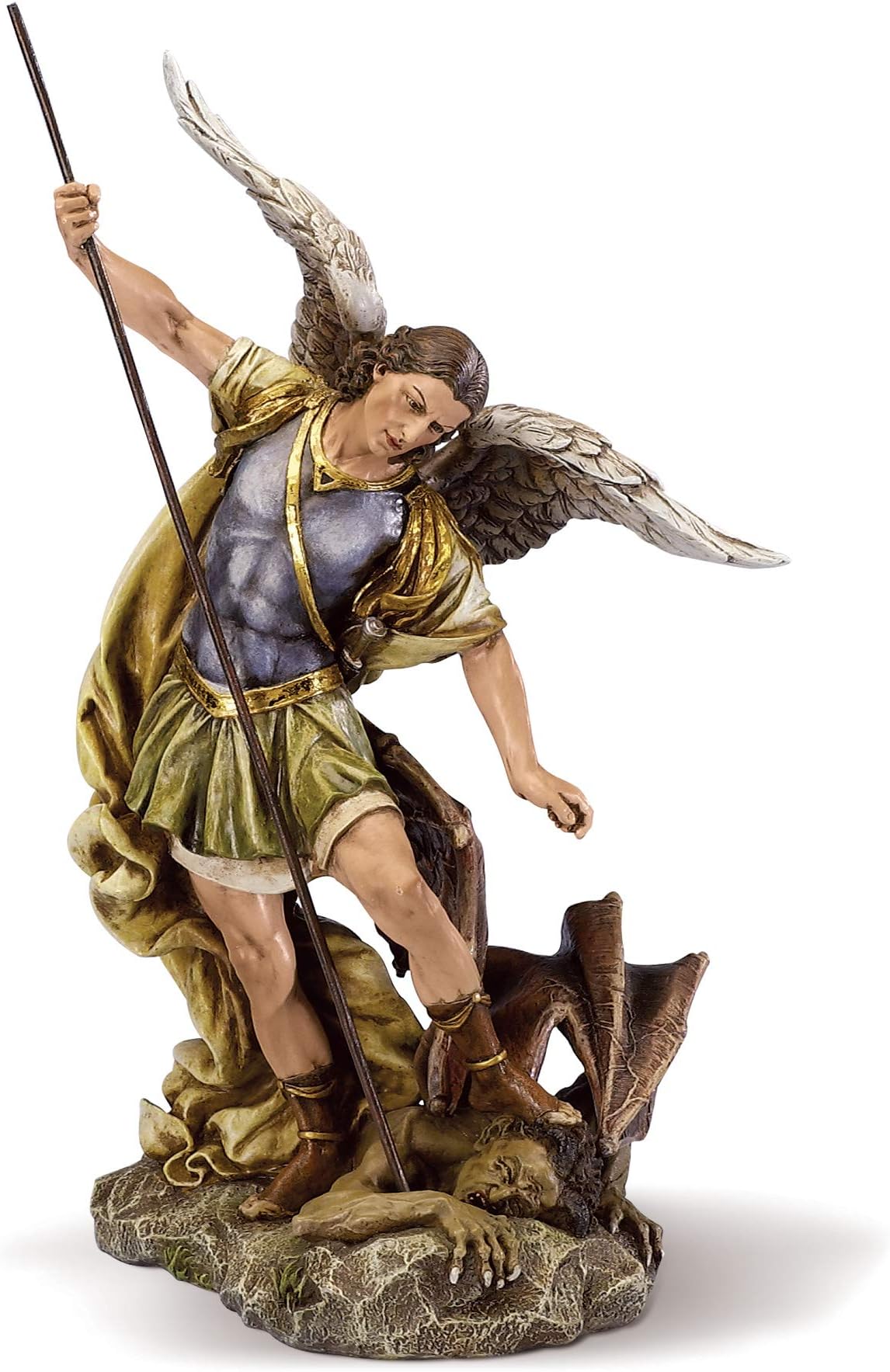Joseph's Studio by Roman, 12" H St. Michael the Archangel Figure on Base, Renaissance Collection, Resin and Stone Religious Statue