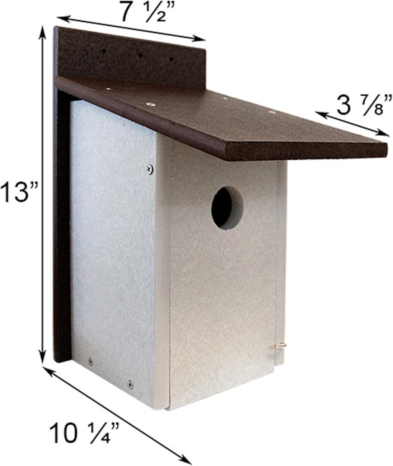 Premium Recycled Bluebird Houses by Prime Retreat, Brown & Gray, Pack of 2 | Durable Plastic Nesting Boxes for Bluebirds with 1.5" Entry Hole | Outdoor Bird Houses for Posts, Poles, or Walls