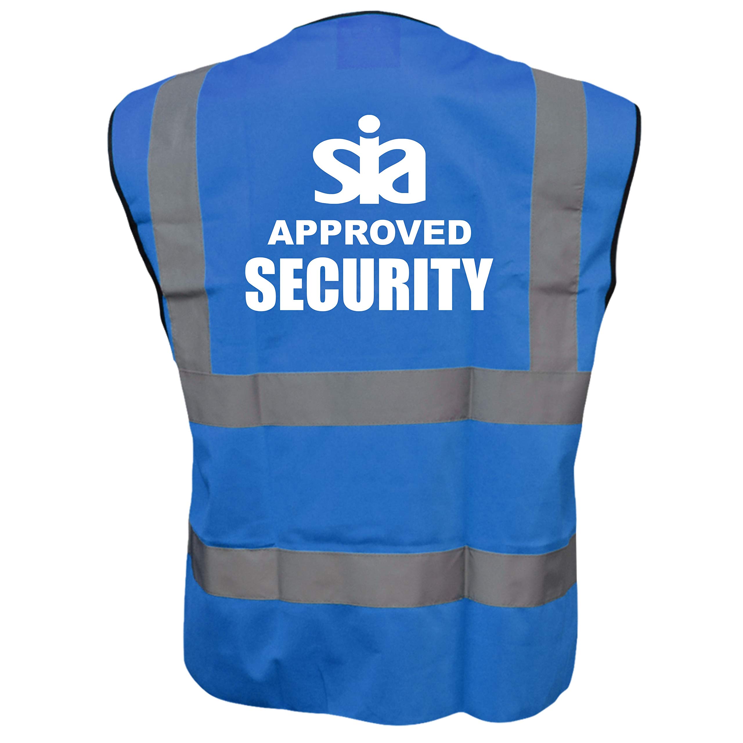 Brook Hi Vis Uk Unisex Blue Sia Security Printed Hi Vis Vest/Waistcoat, Security Officer, Security Guard, Doorman, Bouncer, Events, Xlarge