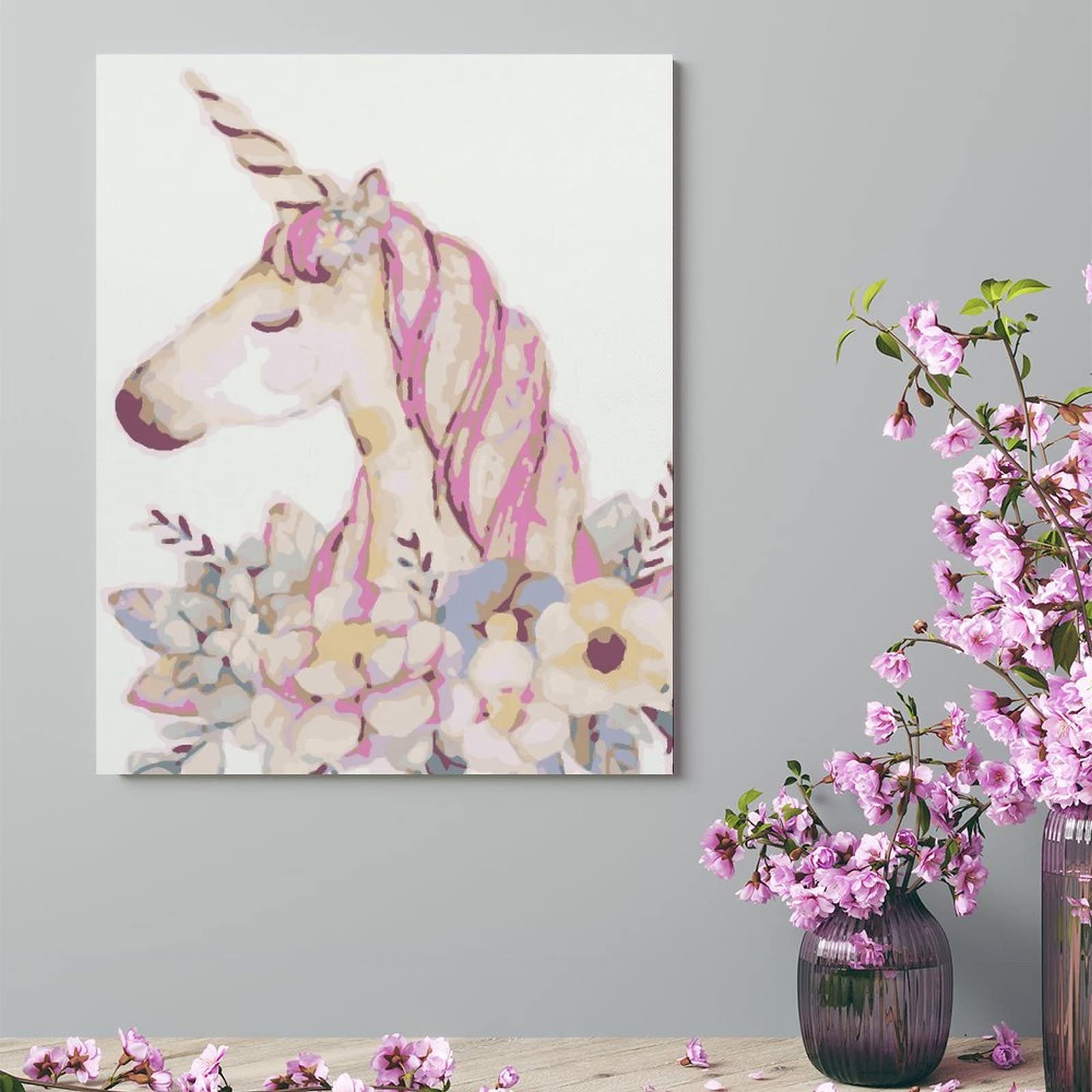 Amazon.co.jp: 絵画 ユニコーンの水彩画インテリア 絵画