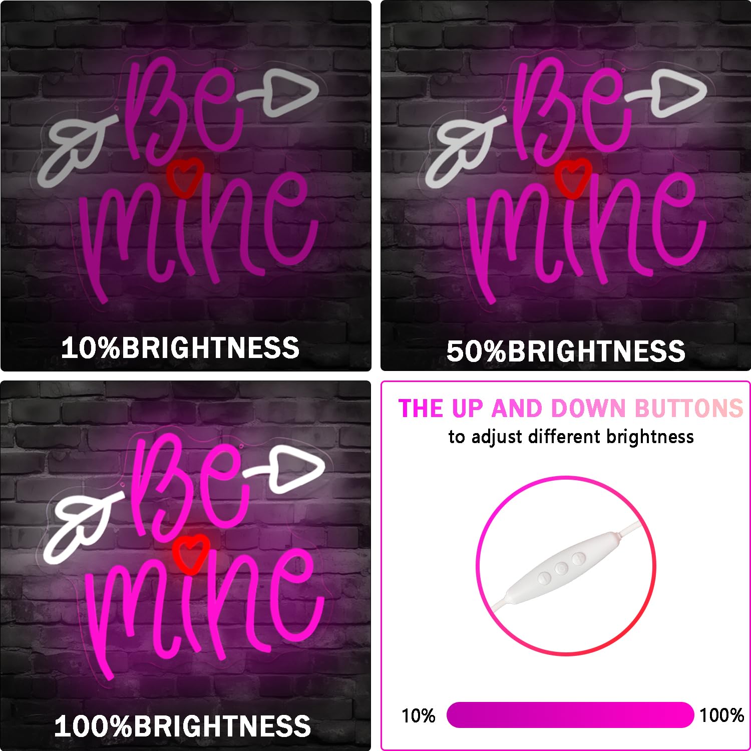 Valentinstag Neonschild Be My Neon Sign für Wanddekoration Dimmbar Rosa LED Herzform Neonschild für Hochzeitstag Schlafzimmer Neon Wandschild Valentinstag Geschenk