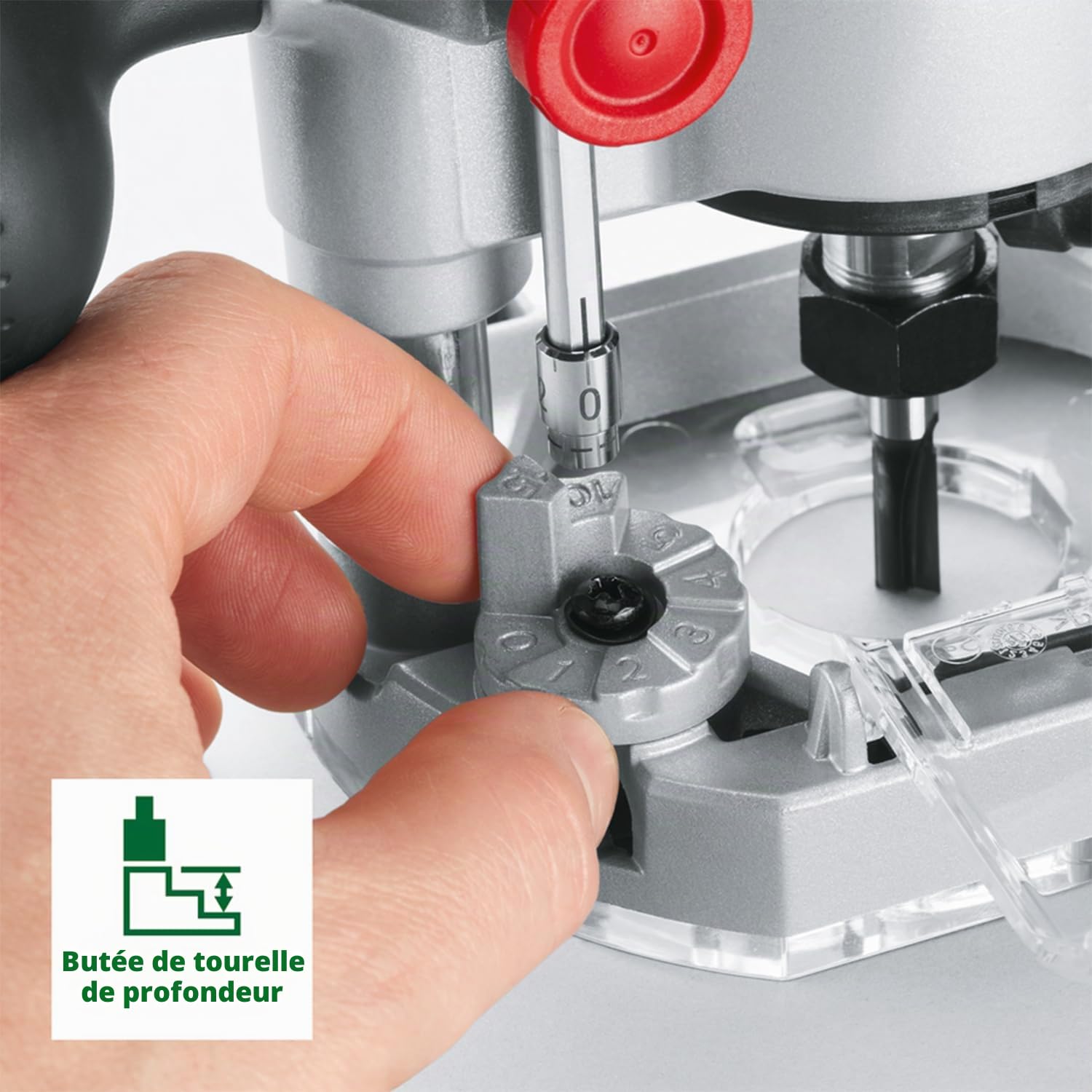 Bosch Home and Garden Base plongeante pour défonceuse compatible avec le AdvancedTrimRouter 18V-8 (pour le fraisage de fentes et de poches)