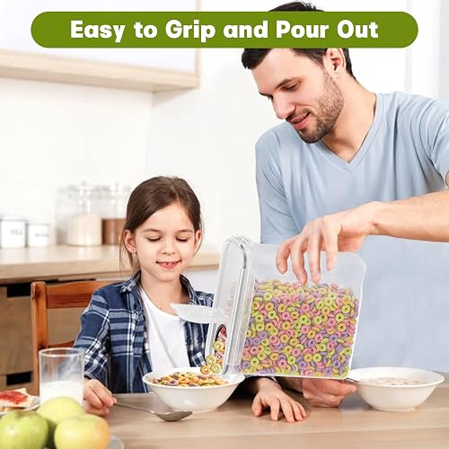 Withosent 4L Boite Rangement Cuisine Lot de 4, Boîte Hermetiques Alimentaires en Plastique, Boite de Conservation Alimentaire Cuisine, Boite Cereales Pâtes Farine - 4