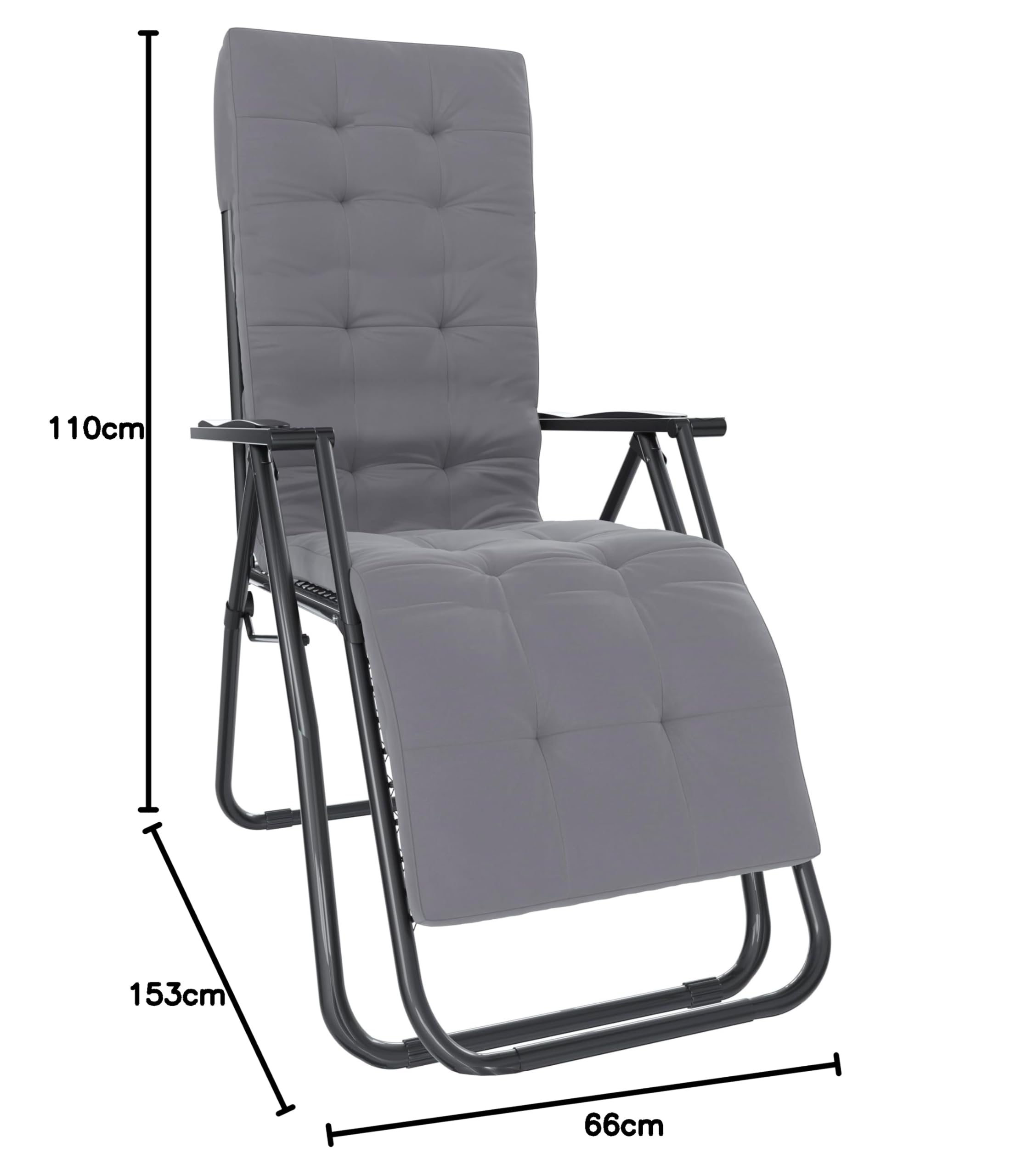 Poltrona Sedia Sdraio Relax Reclinabile Gravità 0 Con Cuscino Trapuntato Imbottito Design Ergonomico Richiudibile Salvaspazio In Acciaio Tubolare Doppio Spessore Portata Max 120 Kg (Bianco)