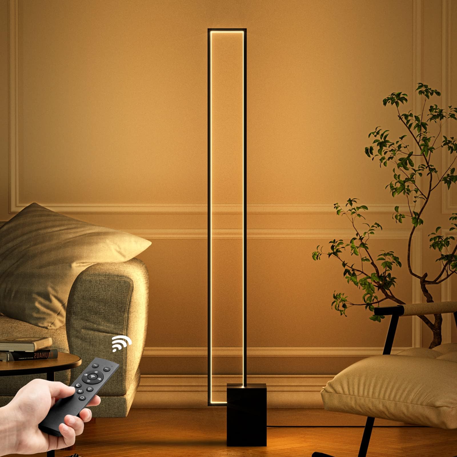 Floor Light, LED Floor Lamp, Stand Light, Stepless Dimming, 3 Color Switching, Remote Control, Eye Friendly, Energy Saving, Indirect Lighting, LED Light, Floor Stand, Lamp, Lighting Stand, No