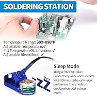 Vista 5 de Estación de soldadura de aire caliente 2 en 1 YIHUA 862BD+ SMD ESD, con múltiples funciones, °F/°C