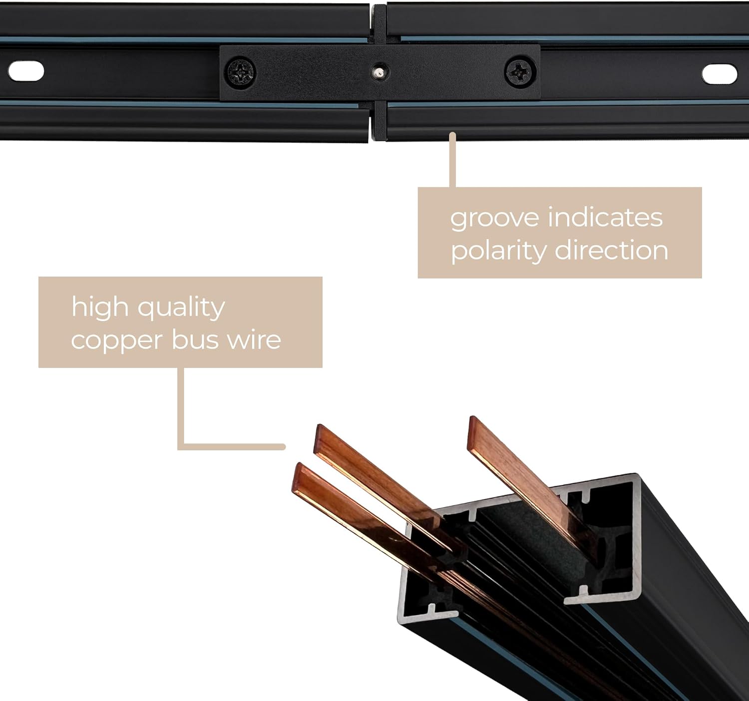 Amped Collection 3-Light 48in Field Cuttable LED Track Lighting Kit with 3 LED 3000K Warm White Track Heads, 4ft Track, End Caps, Floating Feed in Black Finish