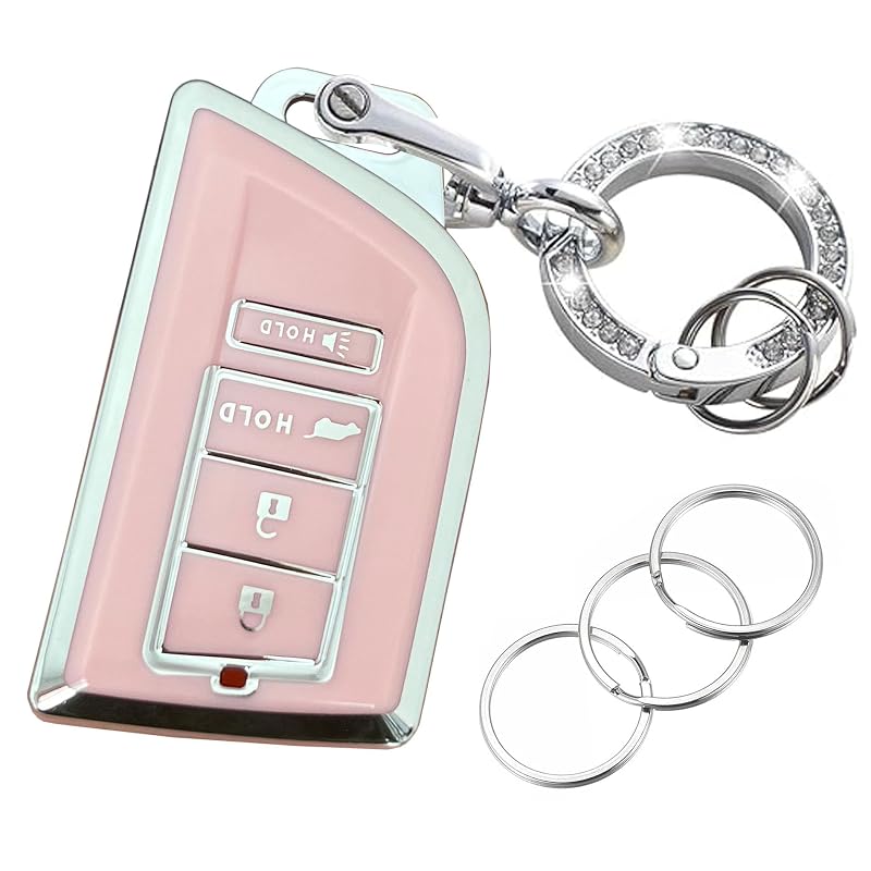 Capa protetora para chave presencial Acura RDX e MDX 2022 a 2024 EJOAOJE rosa-prateado