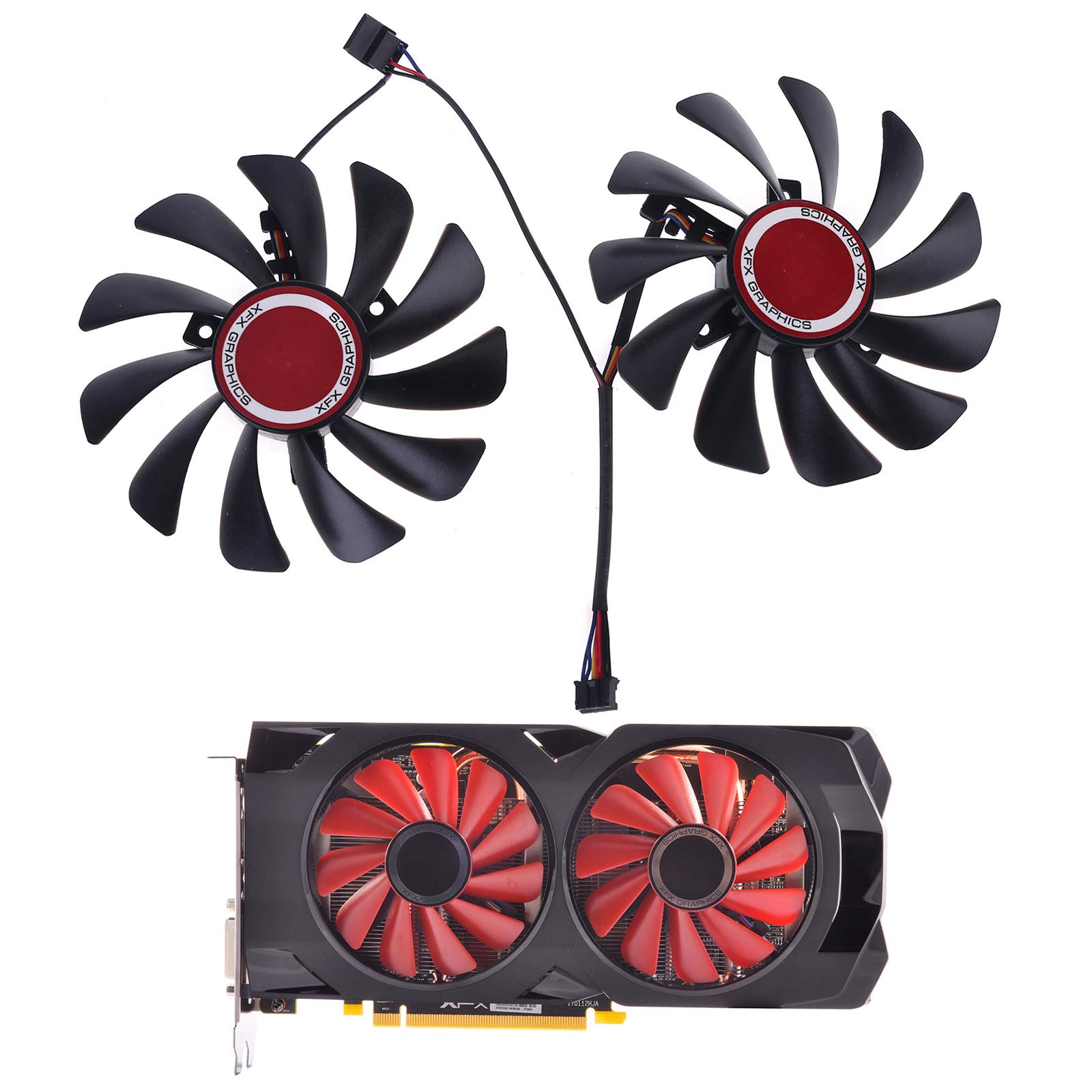 Kit Ventola Di Ricambio Per Scheda Grafica XFX RX580 E RX590 8G Black Wolf Edition