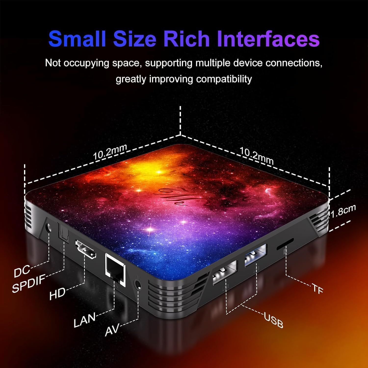 Android 14 Smart TV Box 4GB RAM 64GB ROM, 8K Ultra HD Media Player with 2.4G/5G Dual-WiFi, Bluetooth 5.0, HDMI & USB 2.0, Includes Mini Keyboard for Easy Control - 3