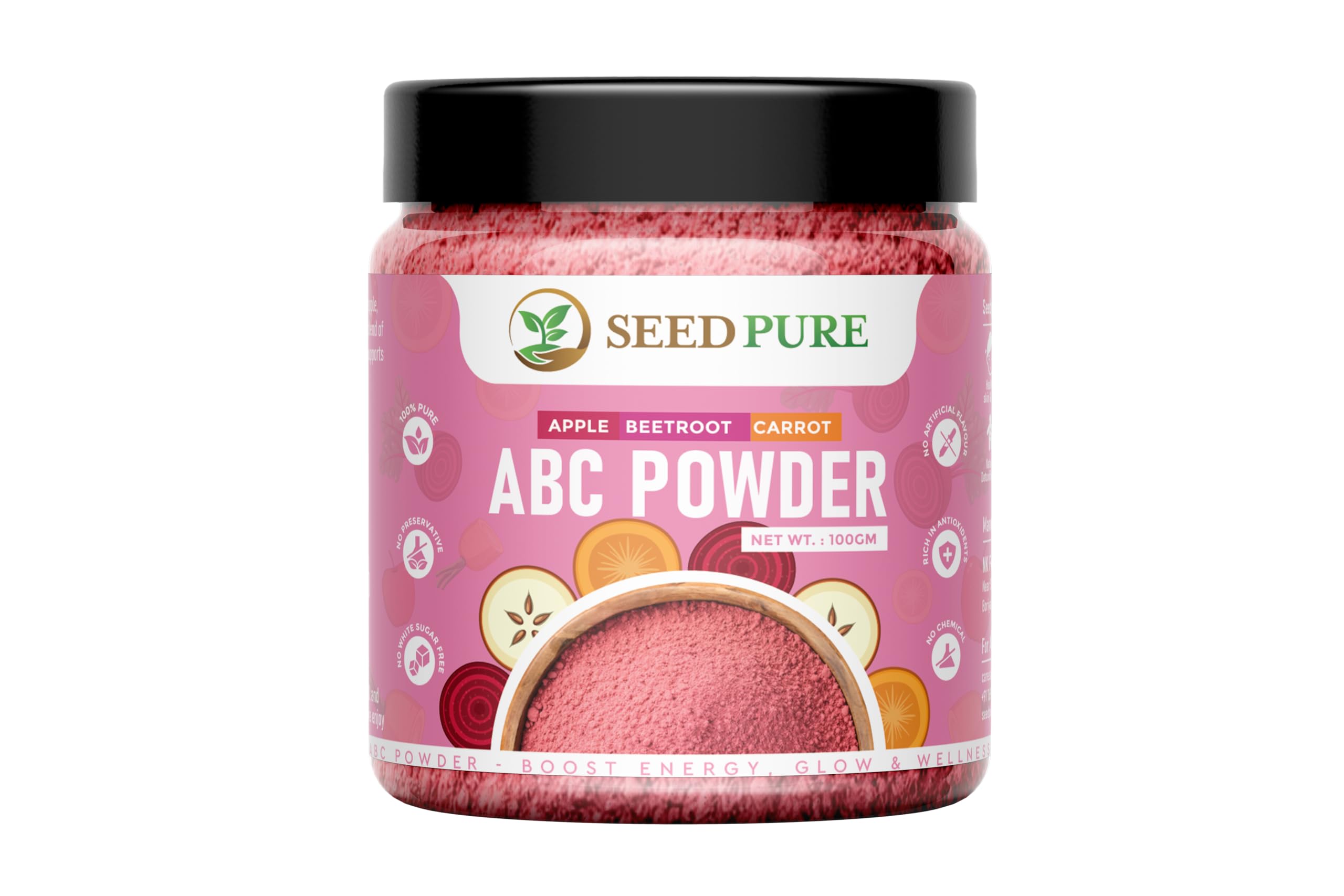 Seedpure ABC Malt Health Drink Mix | Apple Beetroot Carrot Nutty Malt with Almond & Cashew | Nutritious Milk Mix | No Added Sugar | Easy to Prepare Daily Health Drink | 100 Grams-picture-23