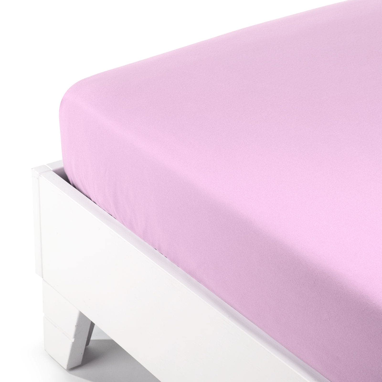 Caleffi Plain Flannel Bottom Sheet, Flannel, Pink, Square and Half, 20186, Caleffi