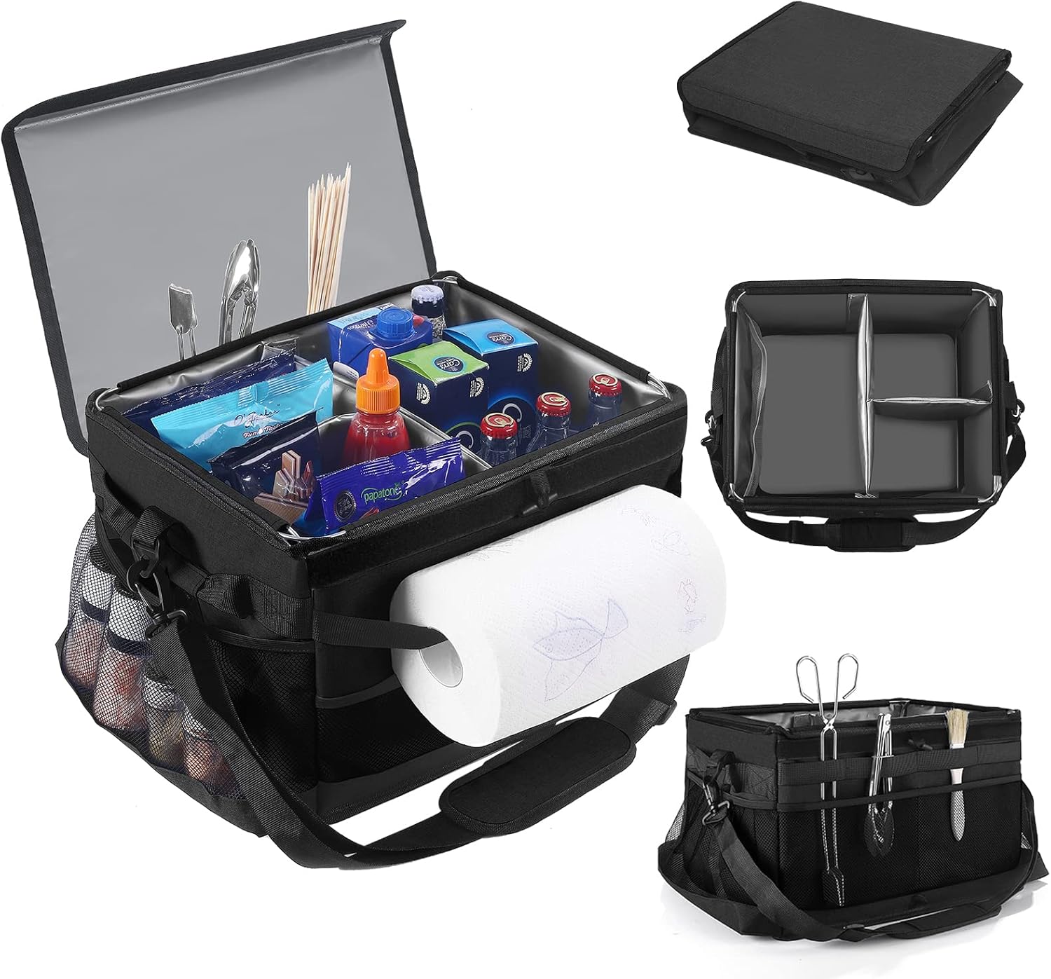 BWJYXXSC Large Grill Caddy for Outdoor Grill BBQ Caddy with Paper Towel Holder